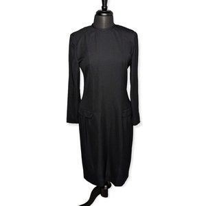 Leslie Fay Black Long Sleeve Dress